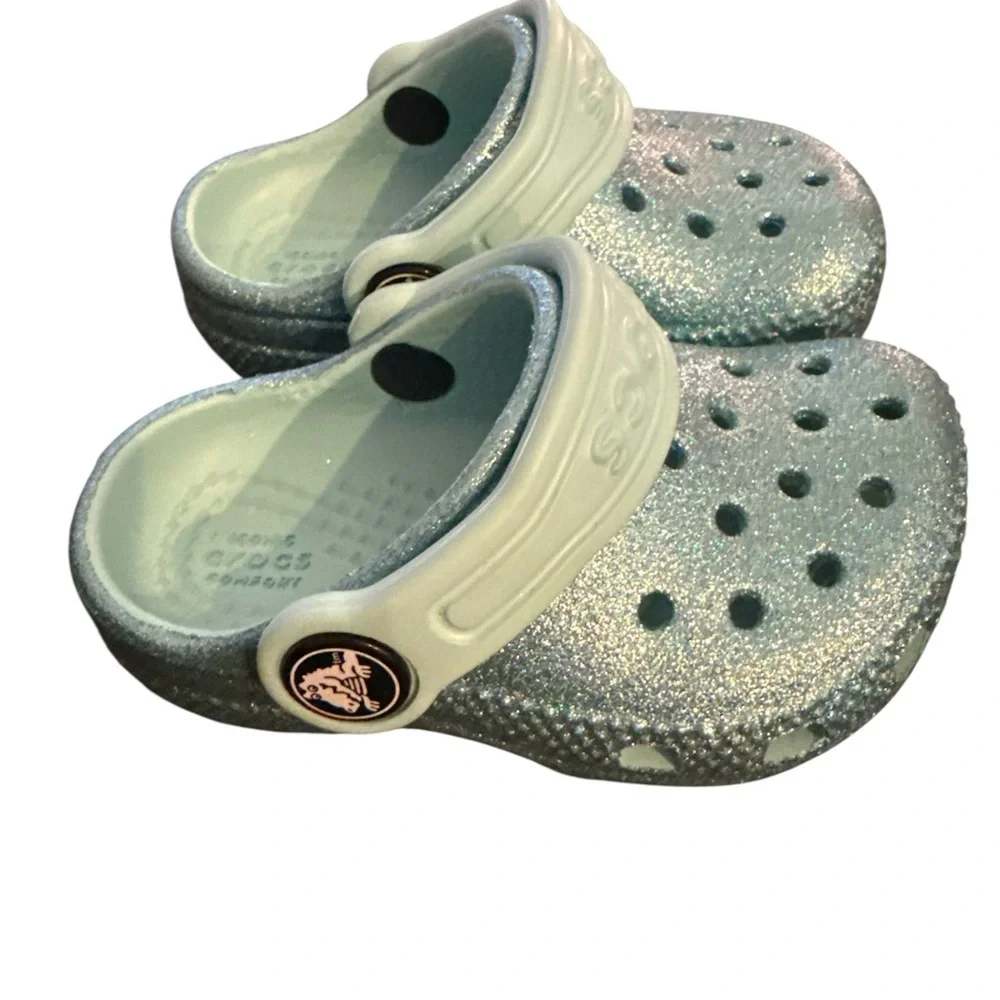 CROCS NWT Toddler Glitter Clog - Aqua Sparkle